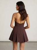 Eris-Pleated Mini Dress - Vessita