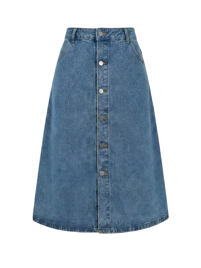 Sera–Denim Aline Skirt - Vessita