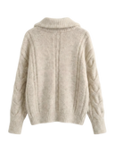Ayla-Cable Knit Zip - Vessita