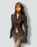 Zoe-Classic Button Top