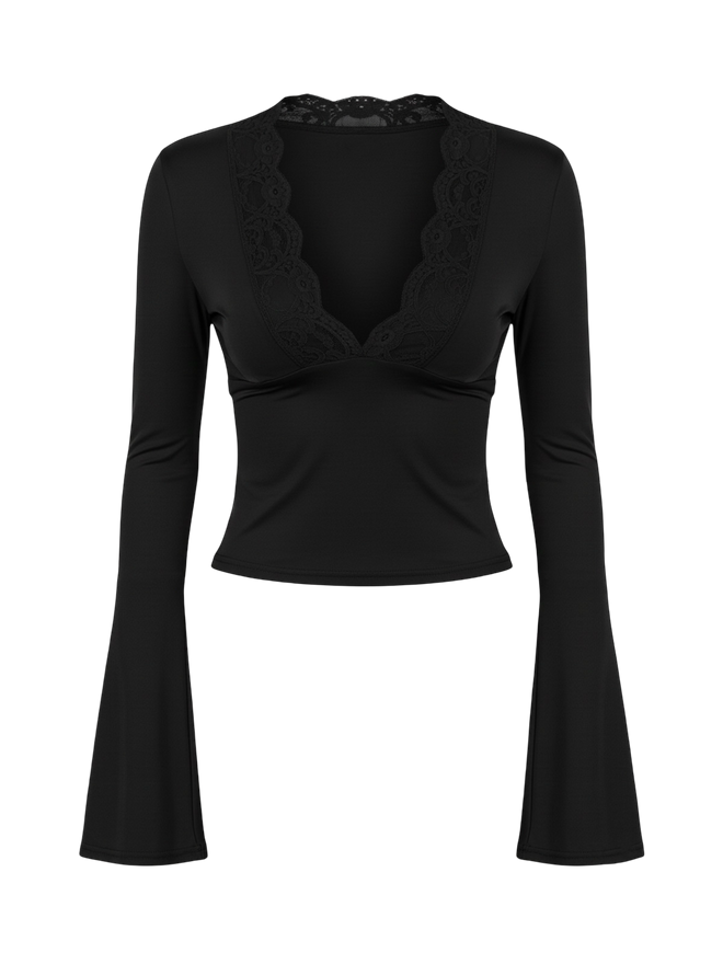 Elodie-Lace Trim Top