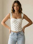 Nina-Polka Corset Top