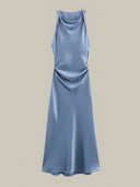 Lyra-Satin Cowl Dress