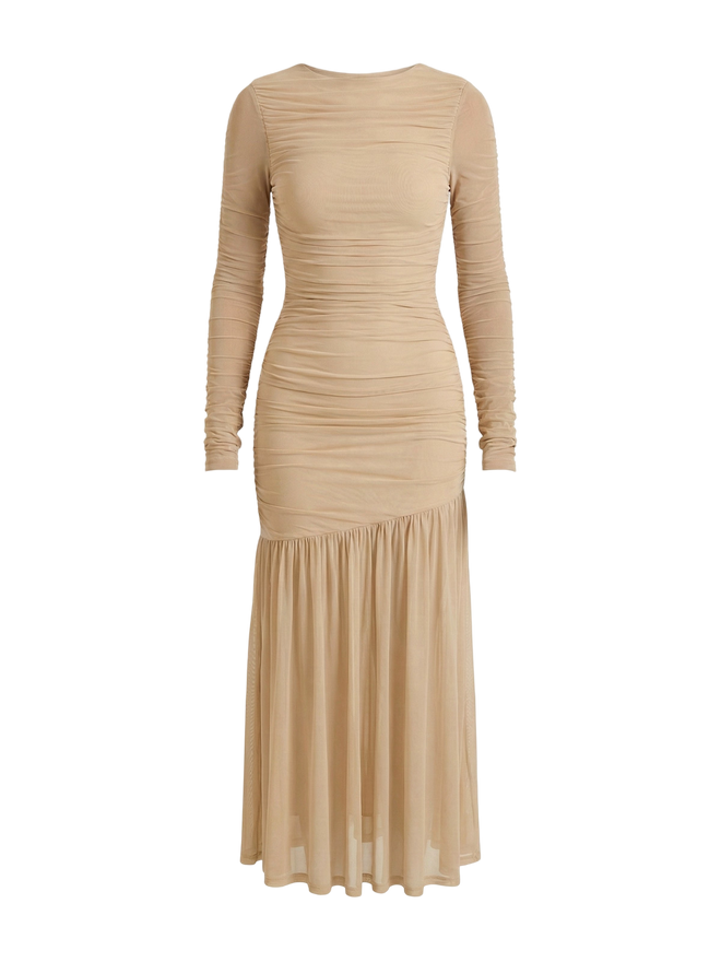Soraya-Mesh Drape Dress