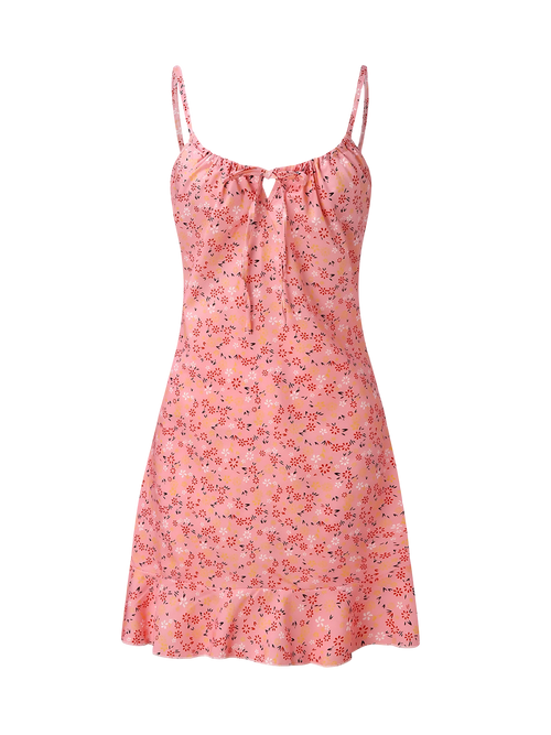 Lily-Tie Front Mini Dress - Vessita