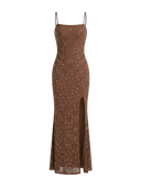 Lina-Stone Slit Dress