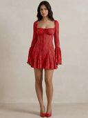 Ines-Flare Sheer Dress