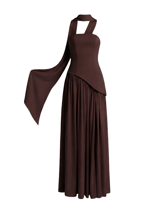 Nera-Asymmetry Slit Dress