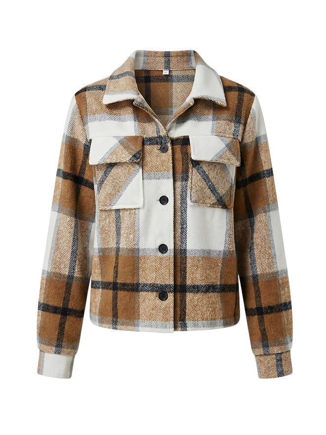 Aria-Plaid Cozy Jacket - Vessita