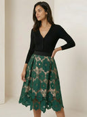 Liora–Floral Lace Skirt - Vessita