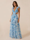Saira–Bloom Ruffle Maxi - Vessita