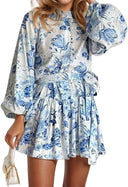 RENÉE-Vintage Print Dress