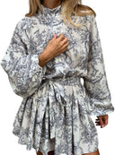 RENÉE-Vintage Print Dress