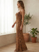 Anna-Leopard Drape Maxi - Vessita