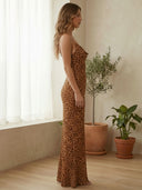 Anna-Leopard Drape Maxi - Vessita