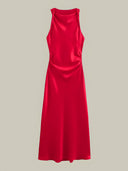 Lyra-Satin Cowl Dress