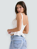 Tina-Ribbon Corset Top