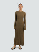 Ines-Ribbed Maxi Dress