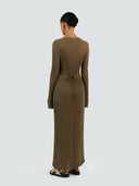 Ines-Ribbed Maxi Dress
