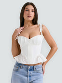 Tina-Ribbon Corset Top