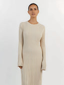 Ines-Ribbed Maxi Dress