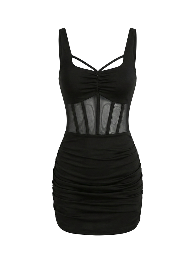 Mila-Mesh Body Dress - Vessita