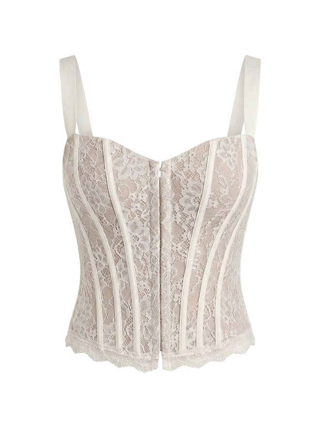 Kaia–Floral Lace Corset - Vessita
