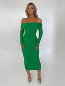 Nora-Mesh Midi Dress