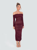 Nora-Mesh Midi Dress