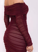 Nora-Mesh Midi Dress