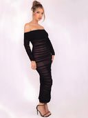 Nora-Mesh Midi Dress