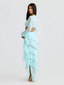 Noor-Aqua Glow Lace Set