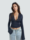 Elodie-Lace Trim Top
