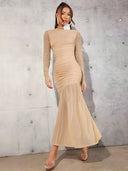 Soraya-Mesh Drape Dress