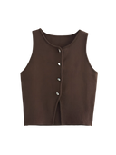 Adele-Knit Button Top