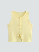 Adele-Knit Button Top