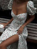 Mira-Floral Split Dress