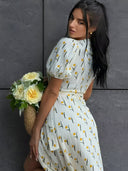 Clara-Wrap Midi Dress