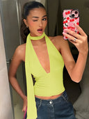 Alma-Scarf Halter Top