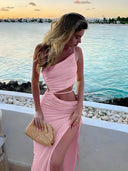 Zoya-Cutout Drape Dress