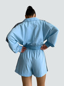 Zoya-Blue Zip Short Set