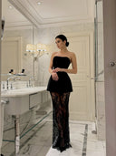 Faye-Lace Overlay Dress