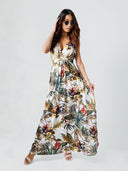 Lily-Print Flare Dress
