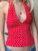 Mila-Gingham Halter Top