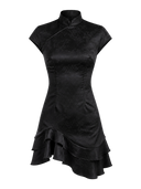 Satin Ruffle Mini Dress