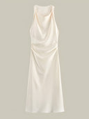 Lyra-Satin Cowl Dress