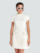 Elise-Pearl Trim Dress