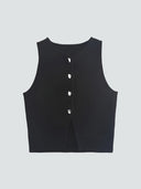 Adele-Knit Button Top