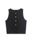 Adele-Knit Button Top