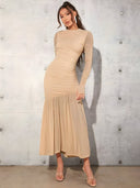 Soraya-Mesh Drape Dress